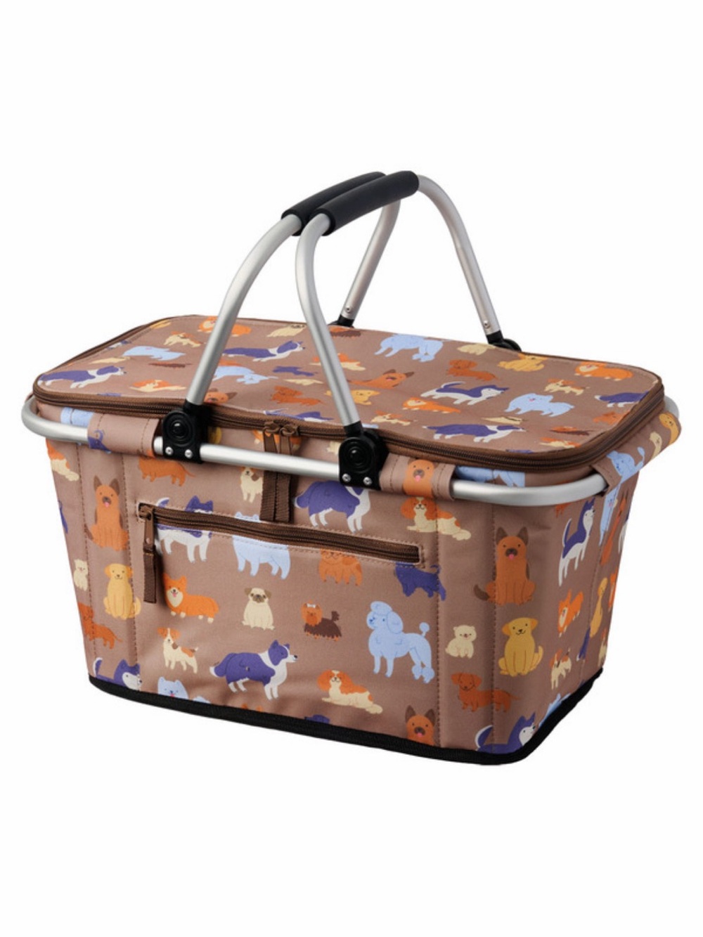 LIVE IN STYLE Foldable Basket Cooler, Dog Print